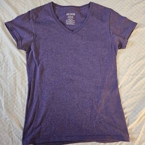 Gildan Women's Heather Purple V-Neck Tee